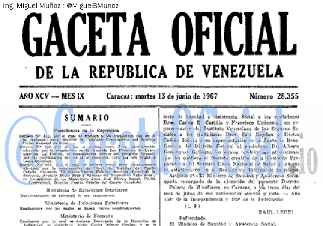 Gaceta Oficial 28355 del 13 Junio 1967