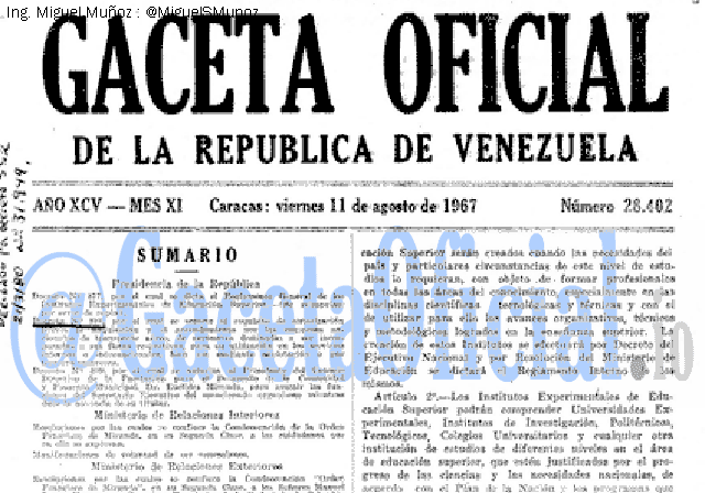 Gaceta Oficial 28402 del 11 Agosto 1967