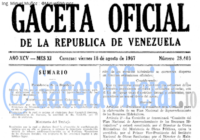 Gaceta Oficial 28408 del 18 Agosto 1967