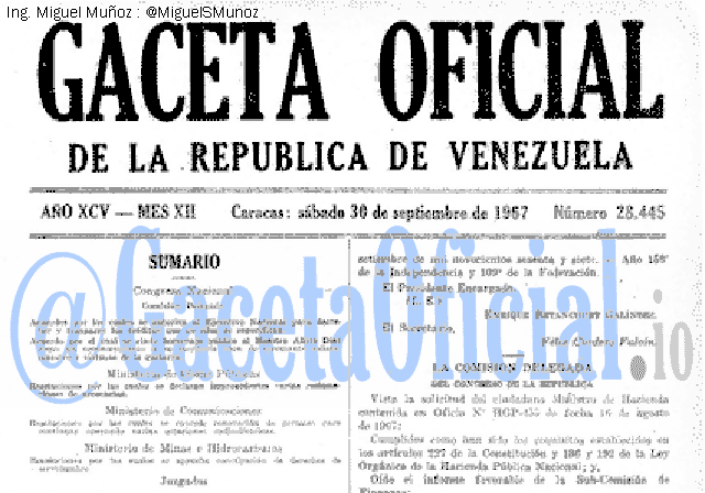 Gaceta Oficial 28445 del 30 Septiembre 1967