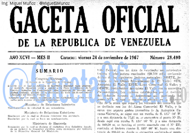 Gaceta Oficial 28490 del 24 Noviembre 1967