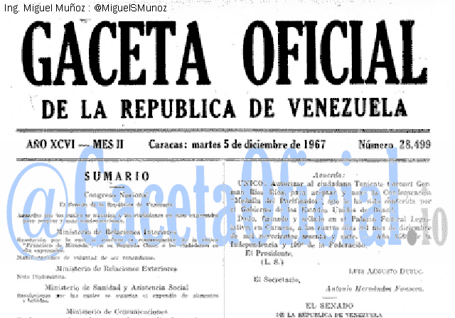 Gaceta Oficial 28499 del 5 Diciembre 1967