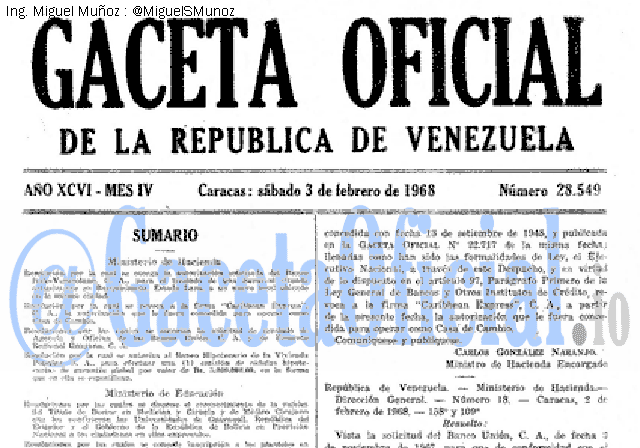 Gaceta Oficial 28549 del 3 Febrero 1968