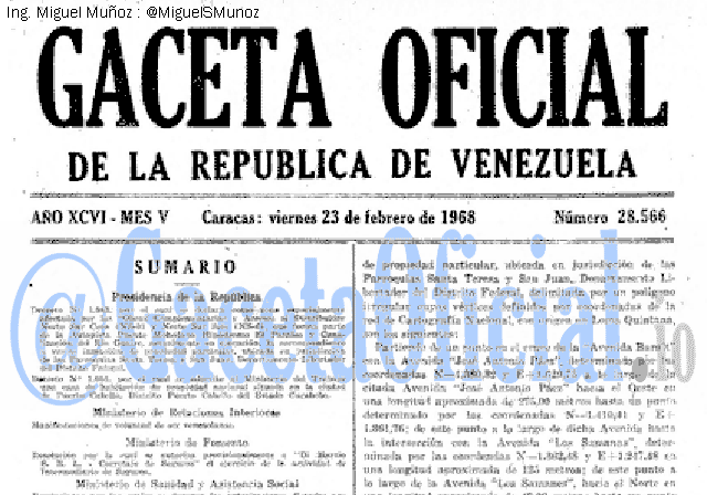 Gaceta Oficial 28566 del 23 Febrero 1968