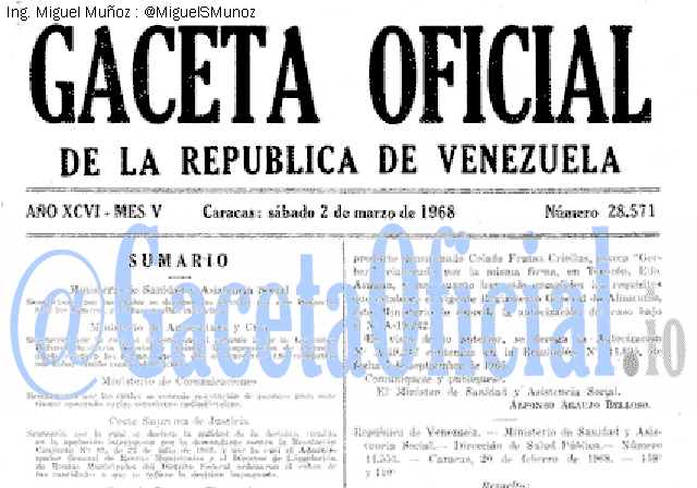 Gaceta Oficial 28571 del 2 Marzo 1968