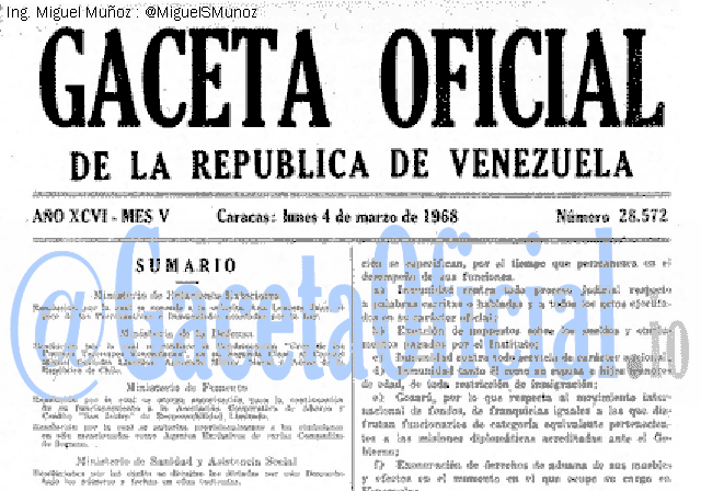 Gaceta Oficial 28572 del 4 Marzo 1968