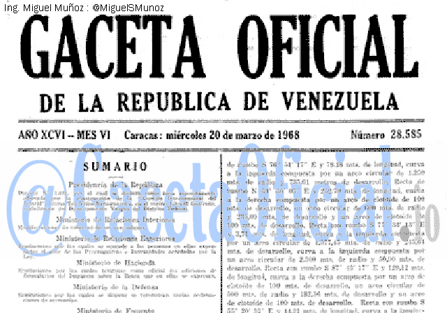 Gaceta Oficial 28585 del 20 Marzo 1968