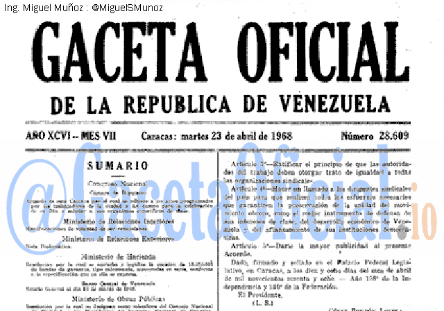 Gaceta Oficial 28609 del 23 Abril 1968