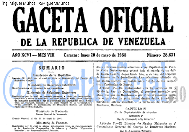 Gaceta Oficial 28631 del 20 Mayo 1968