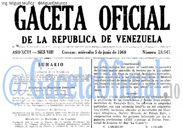 Gaceta Oficial 28645 del 5 Junio 1968