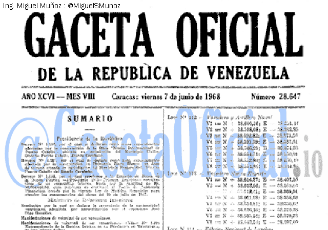 Gaceta Oficial 28647 del 7 Junio 1968