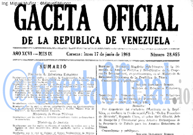 Gaceta Oficial 28655 del 17 Junio 1968