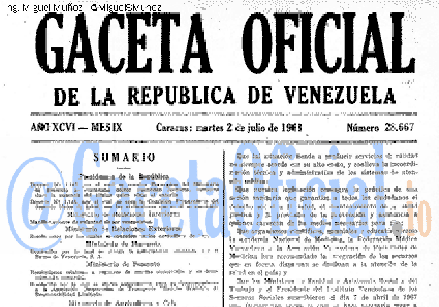 Gaceta Oficial 28667 del 2 Julio 1968