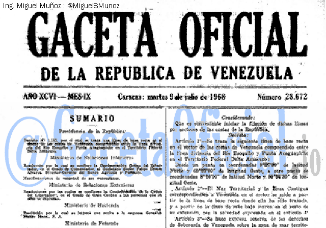Gaceta Oficial 28672 del 9 Julio 1968