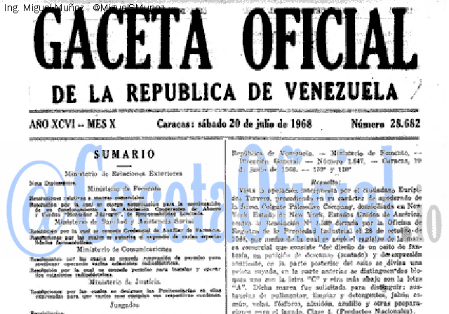 Gaceta Oficial 28682 del 20 Julio 1968