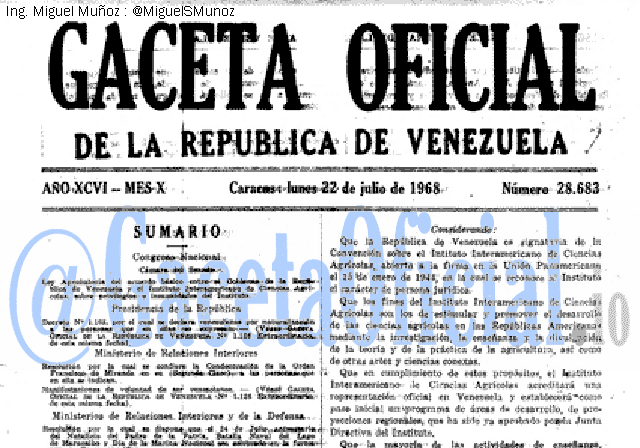 Gaceta Oficial 28683 del 22 Julio 1968