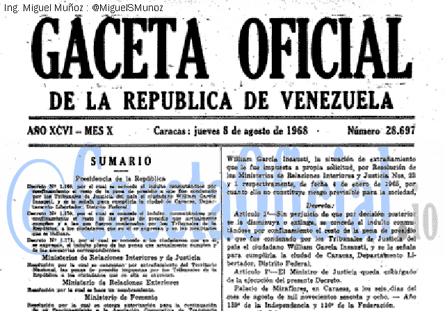 Gaceta Oficial 28697 del 8 Agosto 1968