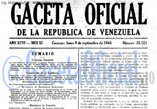 Gaceta Oficial 28724 del 9 Septiembre 1968