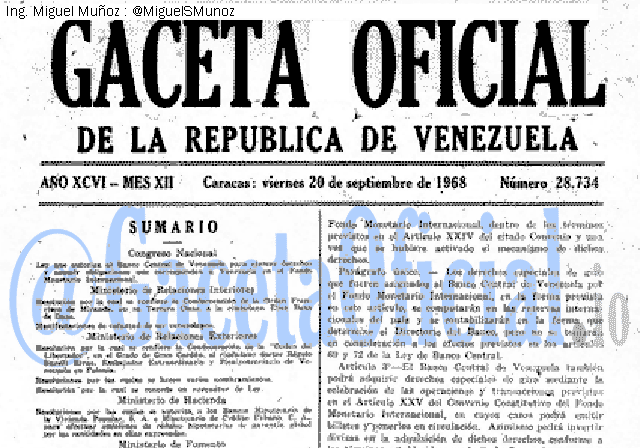Gaceta Oficial 28734 del 20 Septiembre 1968