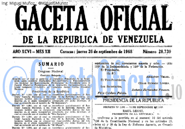 Gaceta Oficial 28739 del 26 Septiembre 1968