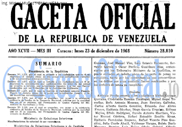 Gaceta Oficial 28810 del 23 Diciembre 1968
