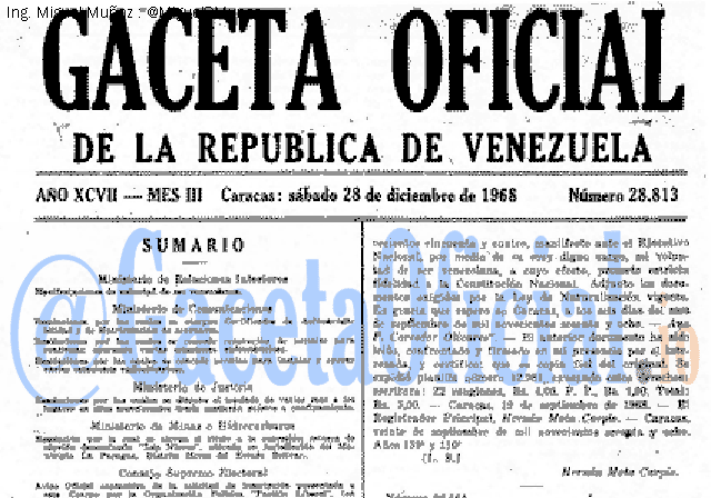 Gaceta Oficial 28813 del 28 Diciembre 1968