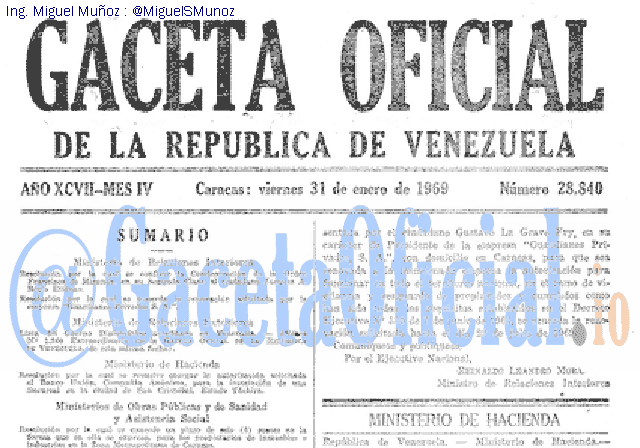 Gaceta Oficial 28840 del 31 Enero 1969
