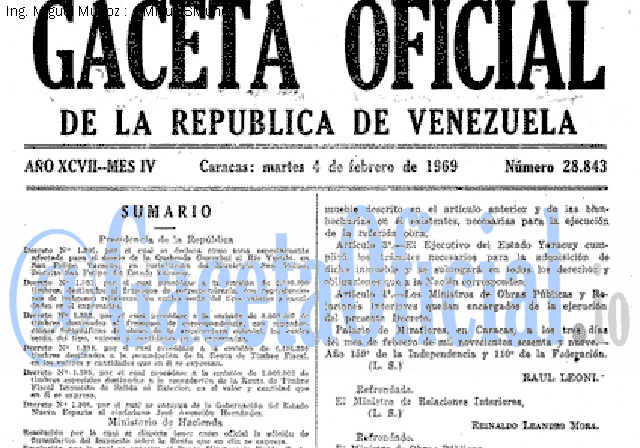 Gaceta Oficial 28843 del 4 Febrero 1969