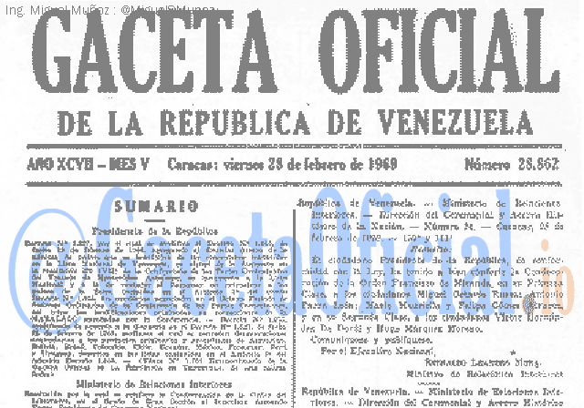 Gaceta Oficial 28862 del 28 Febrero 1969