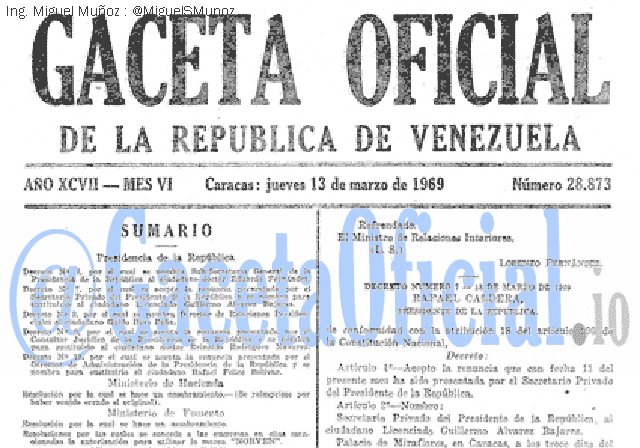 Gaceta Oficial 28873 del 13 Marzo 1969