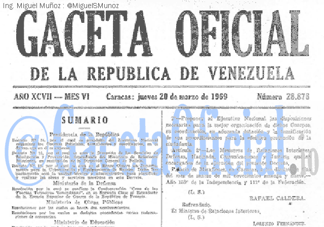 Gaceta Oficial 28878 del 20 Marzo 1969