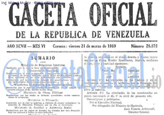 Gaceta Oficial 28879 del 21 Marzo 1969