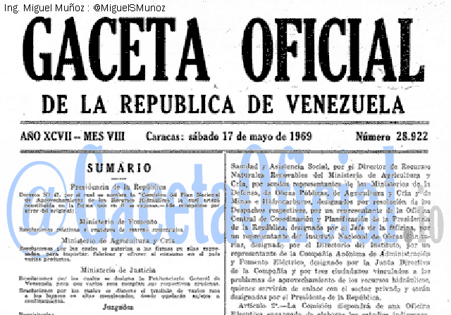 Gaceta Oficial 28922 del 17 Mayo 1969