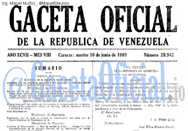 Gaceta Oficial 28942 del 10 Junio 1969