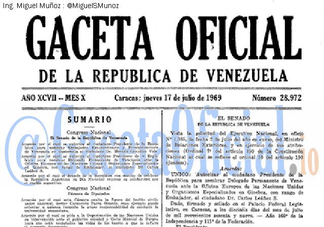 Gaceta Oficial 28972 del 17 Julio 1969