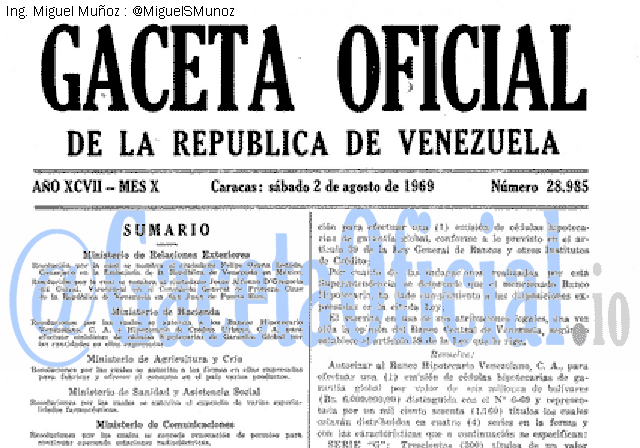 Gaceta Oficial 28985 del 2 Agosto 1969