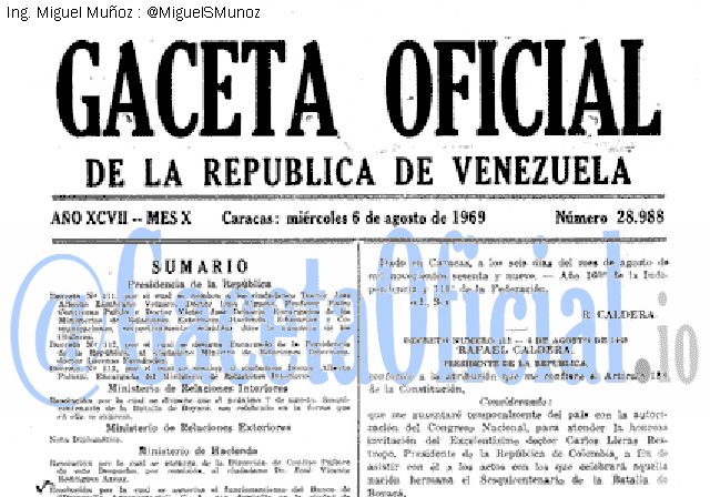 Gaceta Oficial 28988 del 6 Agosto 1969