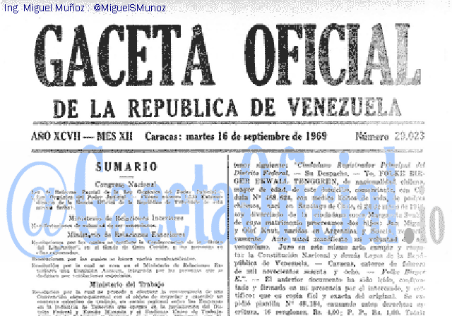 Gaceta Oficial 29023 del 16 Septiembre 1969