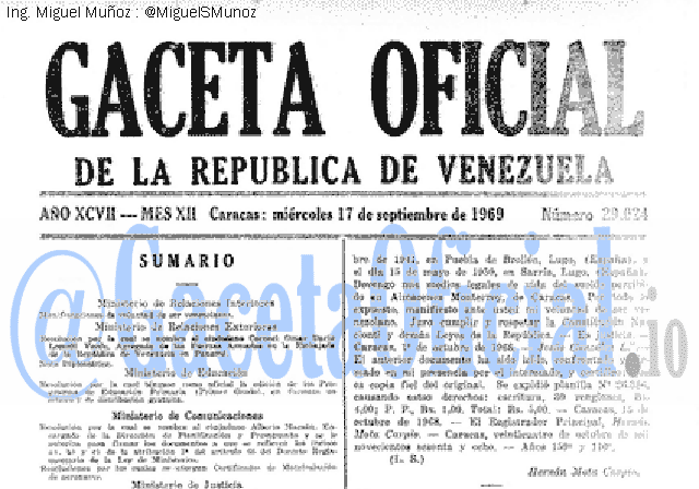 Gaceta Oficial 29024 del 17 Septiembre 1969