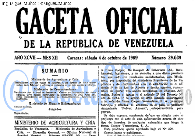 Gaceta Oficial 29039 del 4 Octubre 1969