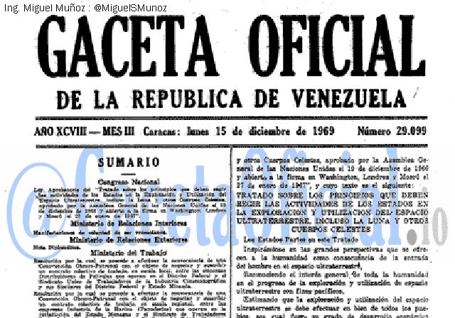 Gaceta Oficial 29099 del 15 Diciembre 1969