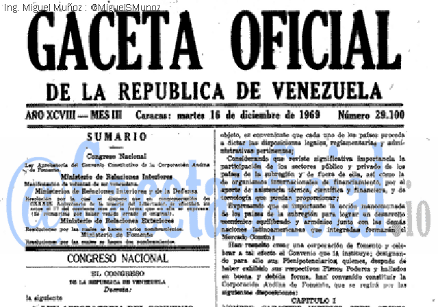 Gaceta Oficial 29100 del 16 Diciembre 1969