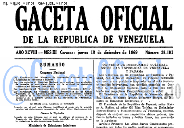 Gaceta Oficial 29101 del 18 Diciembre 1969