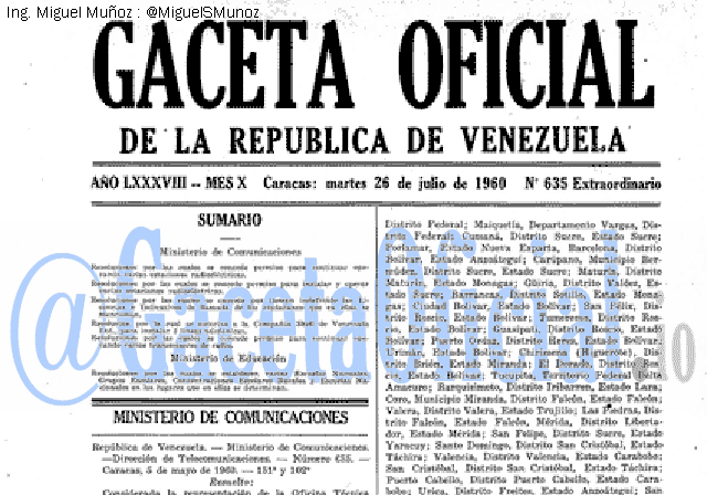 Gaceta Oficial 635 del 26 Julio 1960