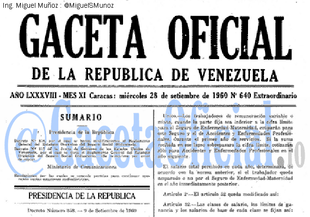Gaceta Oficial 640 del 28 Septiembre 1960