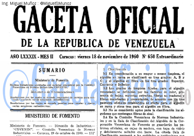 Gaceta Oficial 650 del 18 Noviembre 1960