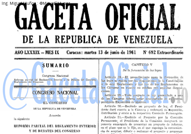 Gaceta Oficial 692 del 13 Junio 1961