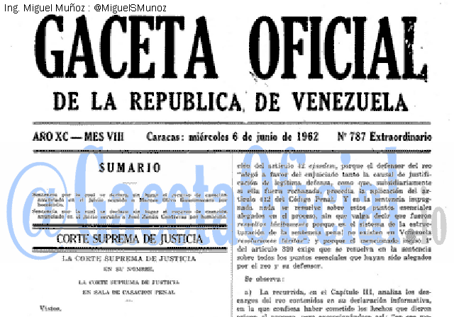 Gaceta Oficial 787 del 6 Junio 1962