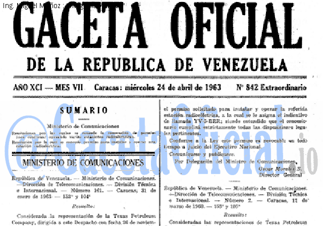 Gaceta Oficial 842 del 24 Abril 1963