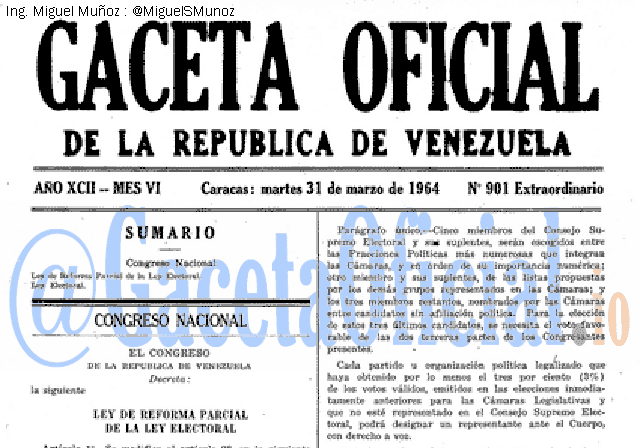 Gaceta Oficial 901 del 31 Marzo 1964